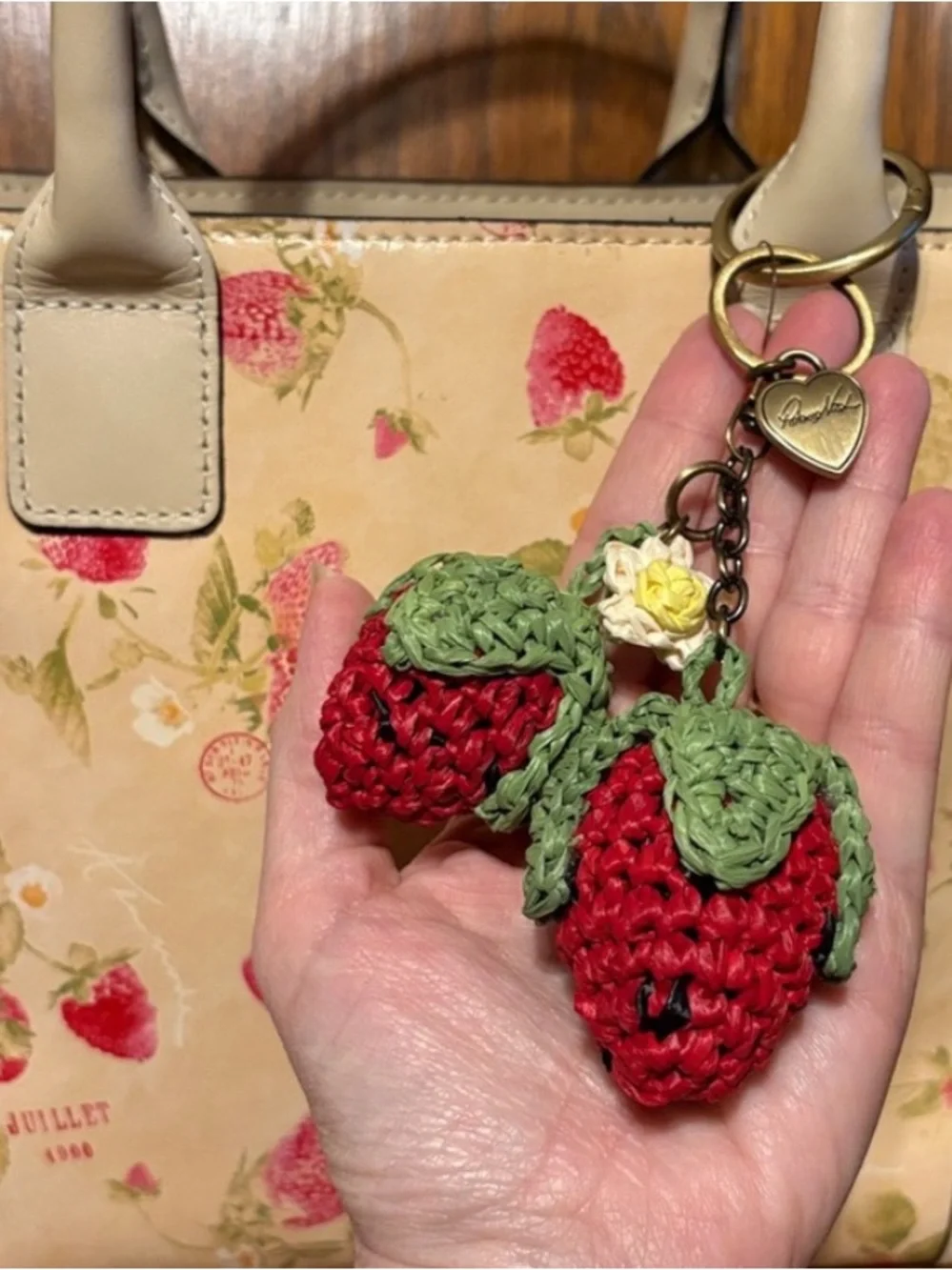 NWT-Patricia Nash-SET-Curry Tote, Fira Frame Wallet & Bag Charm-Strawberry-$337